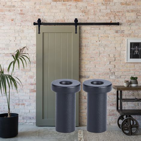 Accessoires de quincaillerie pour rails de suspension de porte de grange de style américain : axes de fixation pour rails de poulie de porte de grange, colliers de serrage pour tubes (1/4)