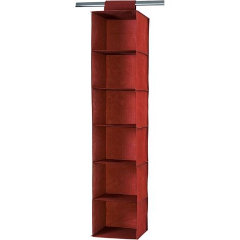 CALICOSY - Rack pour pull en tissu avec 6 cases coloris brique (1/2)