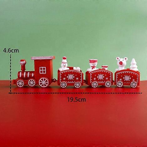 Décorations de Noël en plastique : train, Père Noël, cadeaux pour la fête des enfants, jouets, accessoires, idées de décoration pour la table familiale (rouge). (1/5)