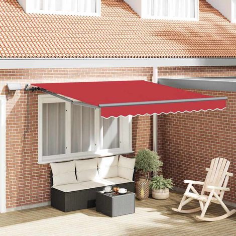 Toldo retráctil Rojo 300 x 250 cm Tela y Aluminio vidaXL (1/5)