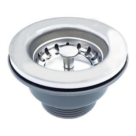 Bonde D'évier sans Trop Plein Panier Inox ø 85 mm 1½", Acier Inoxydable + ABS, Bonde + Panier (1/5)