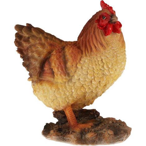 Bunte Hühner-Gartenfigur, 19 cm (1/3)
