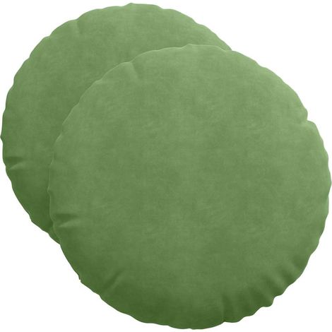 Maison Exclusive - Sitzkissen 2 pcs Hellgrün Ø50 x 19 cm Samt