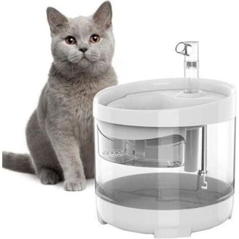 Fontaine à eau de 1,5 L pour chiens et chats, transparente et intelligente, avec pompe ultra-silencieuse et distributeur d'eau doté d'un système de nettoyage à trois niveaux. (1/5)