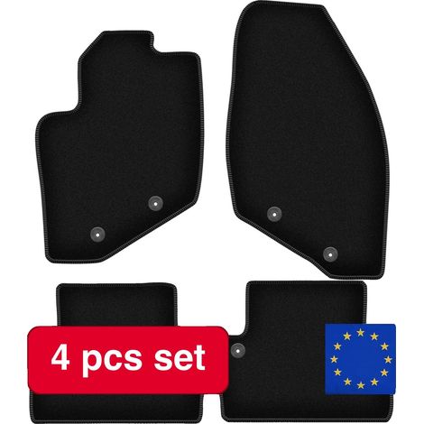 Juego de alfombras, protección básica para interiores, diseño ligero, color negro. (1/5)