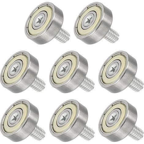 8 PCS Roulettes De Tiroir 19mm x 6mm Roue 2mm Marche, Roulement Acier Poulie De Tiroir Roues De Remplacement Pour Windows Sliding Door Track Guide, M6 x 10mm Filetage (1/5)