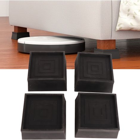 Bettbeinerhöhung, Möbelgleiter, Sofa- und Stuhlbeinpolster, Basis, 2-Zoll-Quadrat aus schwarzem TPU, rutschfest, geräuschlos und wasserdicht. (1/5)