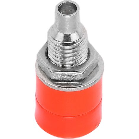 24.070 Prise banane de panneau 4 mm, bornier en cuivre pur nickelé, connecteur femelle, fiche métallique, accessoire de test, borne en cuivre moulée par injection, rouge. (1/5)