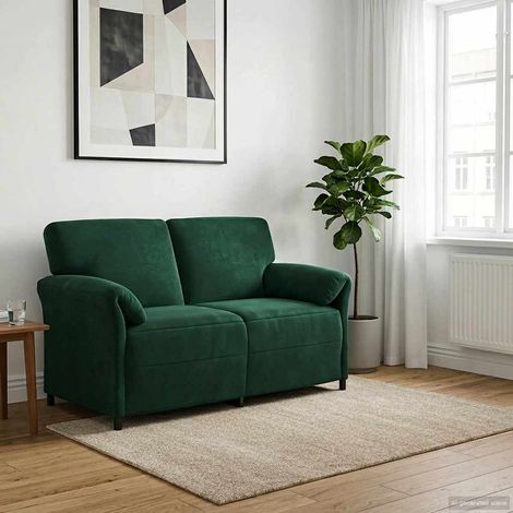 Sofá de 2 Plazas Verde oscuro 158 x 83 x 95 cm Terciopelo