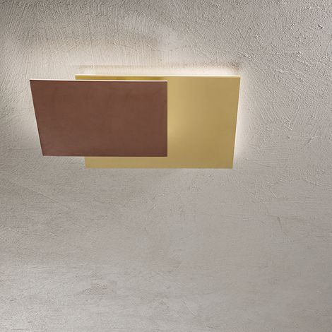 Applique Moderna Post Metallo Oro Marrone Led 48W 3000K Ip20 (1/2)