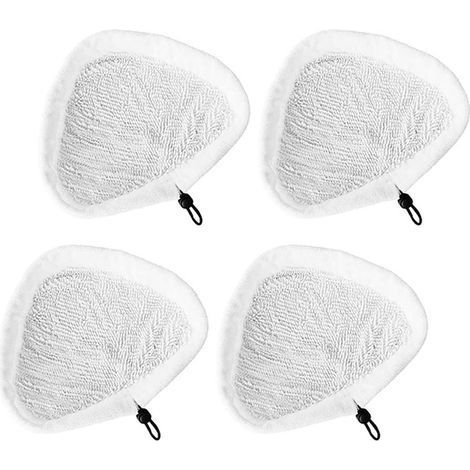 Lot de 4 tampons de nettoyage à vapeur réutilisables et lavables en microfibre pour balai à vapeur Steamboy X5 H2O H20 S302 S001 SKG 1500 W (1/5)