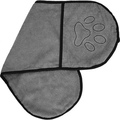 Serviette pour chien, peignoir de bain pour chien, serviette de bain ultra-absorbante, séchage rapide, en microfibre, accessoire de toilettage pour animaux de compagnie (1/5)