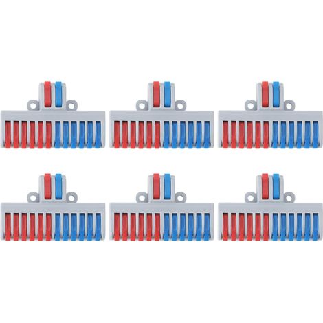 2-in-12 DIN Terminal Blocks, Wiring Splice Connector, Household Appliances, Lighting, Electrical Control, 6 Pieces (1/5)