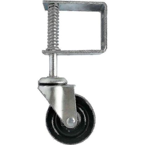 Roue de porte à ressort en caoutchouc robuste de 4 pouces, roulette à ressort, rouleau de porte de maison (1 pièce, noir) - (1/3)