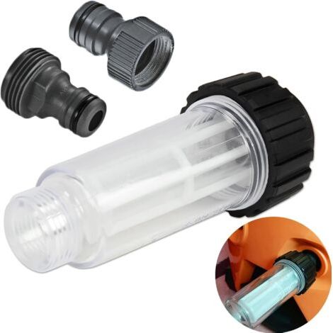 Filtre à Eau pour Nettoyeur Haute Pression Raccord 3/4" avec 2 Raccords Enfichables Filtre Anti-sable pour Pompe à Eau Compatible avec Kärcher K2-K7 pour Pompe Jardin,Arrosage de Jardin