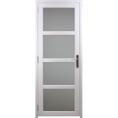 Bloc Porte Tana Vitrée Blanc H204 X L83 Poussant Gauche Côtes Tableau (1/5)