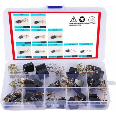 Lot de 40 balais de charbon pour moteur électrique, accessoires d'outils électriques, brosses de rechange pour marteau perforateur électrique, scies circulaires, meuleuses d'angle (1/5)