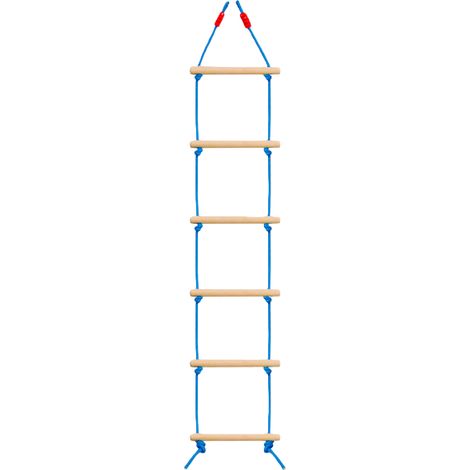 Échelle avec 6 barreaux en bois, 1.7 m, jouet d'escalade pour l'intérieur et l'extérieur, max. 75 kg (1/3)