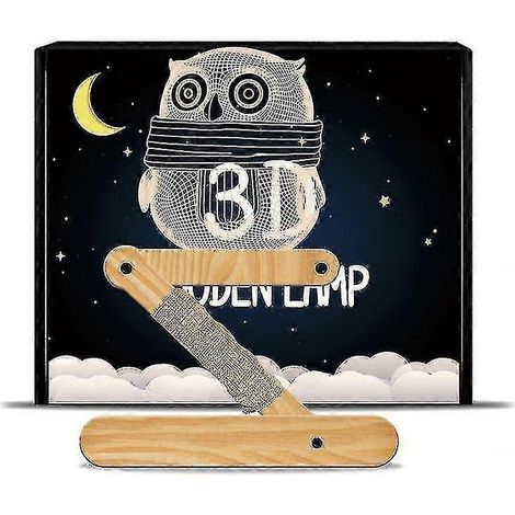 Lampe de table LED créative pliable en bois 3D (1/3)