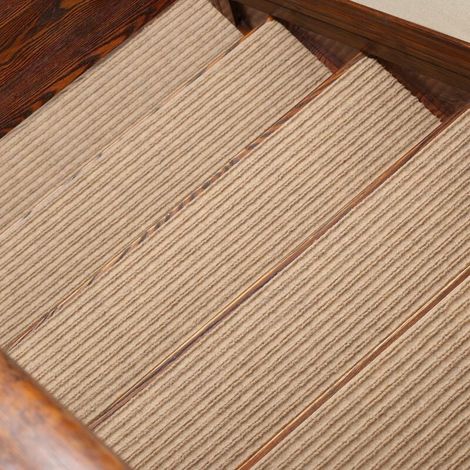 Vtizikl Tapis d'escalier antidérapants en caoutchouc, adaptés aux enfants et aux animaux domestiques (7620 cm, 15 pièces, couleur paille) (1/4)