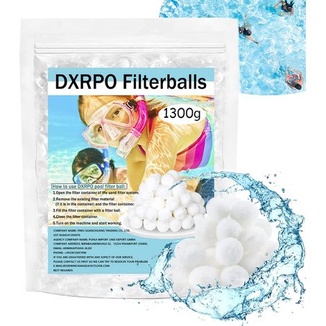 Balles Filtrantes, 1300g Boules de Filtre de Piscine pour Systèmes de Filtration à Sable, Remplace 46 kg de Sable Filtrant Sable de Quartz, pour Piscine Système de Filtre à Sable. (Blanc) (1/5)