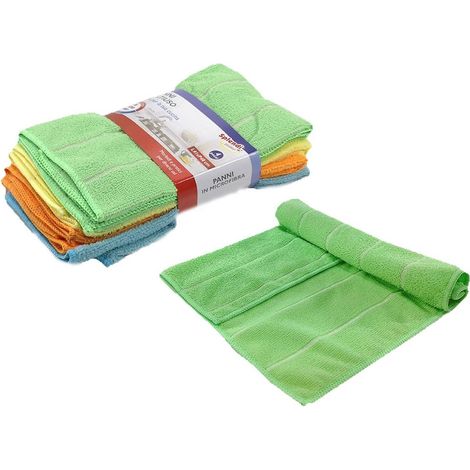 Panno in microfribra multiuso super morbidi per pulizia casa bagno vetri negozio set da 4 multicolor