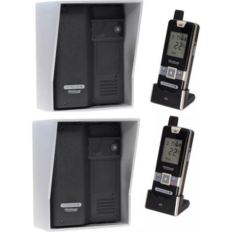 Kit interphone UltraCOM2 NOIR double entrée 600 mètres autonome individuel avec visières argentées + 2 combinés (1/5)