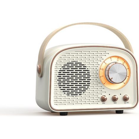 Haut-Parleur Bluetooth - Mini Enceinte Portable Stéréo - Pour Intérieur Décoration Rétro - 3 W - 11,5 x 7,8 x 6,1 cm - 1 Pièce (1/4)