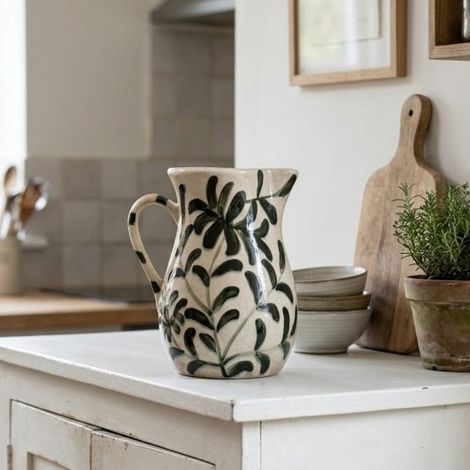 Glazed Leaf Decorative Jug Vase (1/2)