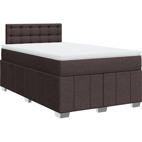 Maison Exclusive - Giroletto a Molle con Materasso Marrone Scuro 120x190cm Tessuto (1/5)