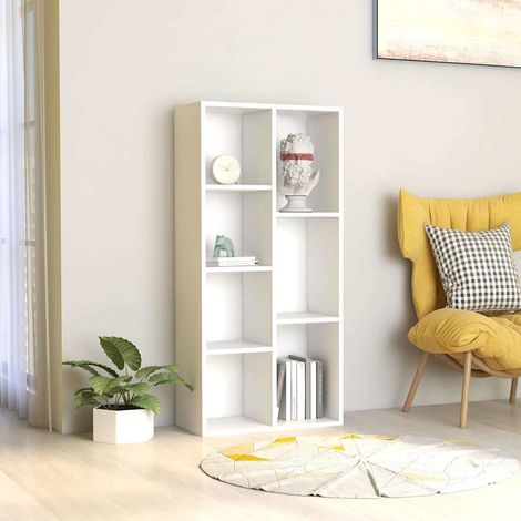 vidaXL Estantería librería madera contrachapada blanco 50x25x106 cm (1/5)