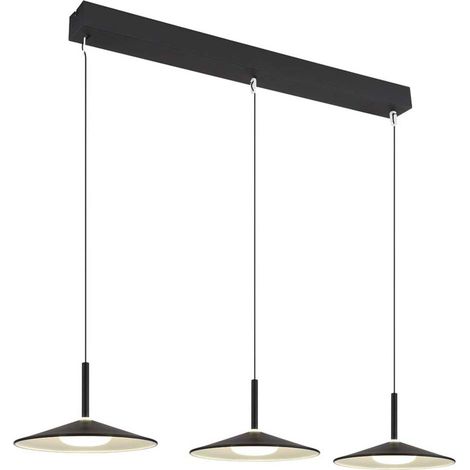 Globo Lampone Plafonnier suspendu Bar noir mat 3 LED 4000 K (1/5)