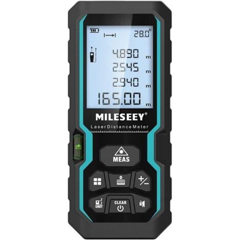 [Télémètre laser] 50M [Mesure haute précision] avec contrôle de niveau électronique, commutateur d'unité mètre/pouce/pied et mode Pythagore, ABS, IP54, 30 points mémoire (1/4)
