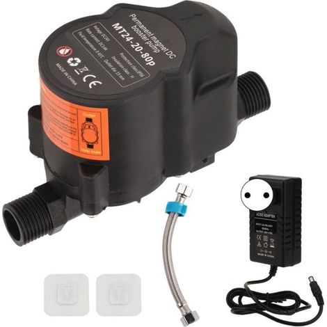 Pompe de surpression d'eau entièrement automatique, silencieuse, petite pompe de recirculation pour douche, DC 24 V (1/4)