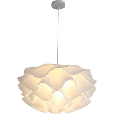 Luminaire suspension élégant courbes douces éclairage 4000K E27, abat‑jour métal acrylique pour salon, installation rapide diamètre 40cm (1/4)