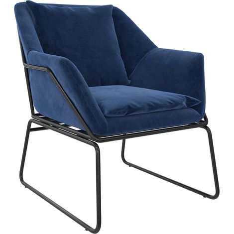 Fauteuils en velours bleu (1/5)