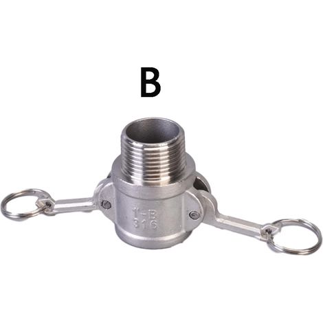Adaptateur de raccord Camlock à came en acier inoxydable 304 (B-1/2") pour pompes à tuyau, raccord rapide MPT/FPT à barbes. (1/5)