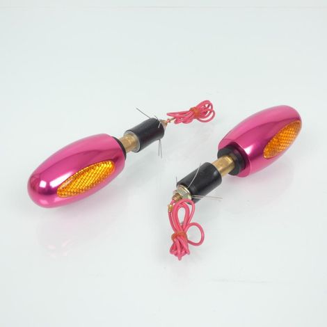 längliches Lenkerende mit Blinker mad alu rosa für Motorrad /