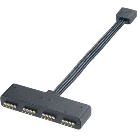 ordinateur Câble de raccordement [1x fiche LED RGB mâle - 4x fiche LED RGB femelle] 0.10 m noir Akas