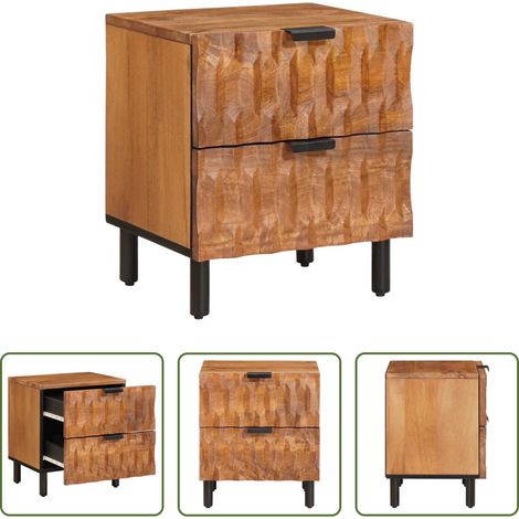 vidaXL Mango Holz - Nachttisch Braun 40 x 33 x 46 cm Massivholz Mango (1/5)