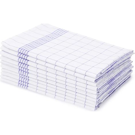 Confezione da 12 strofinacci da cucina a quadri in cotone, 100% cotone, 45 x 62 cm, neri (1/5)