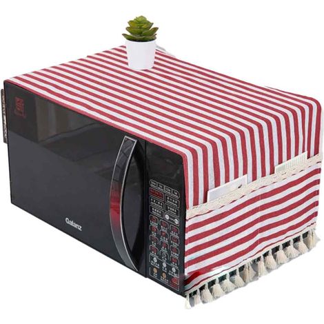 1 Housse four micro-ondes, coton lin résistant huile, poches rangement, protection poussière, cuisine (1/5)