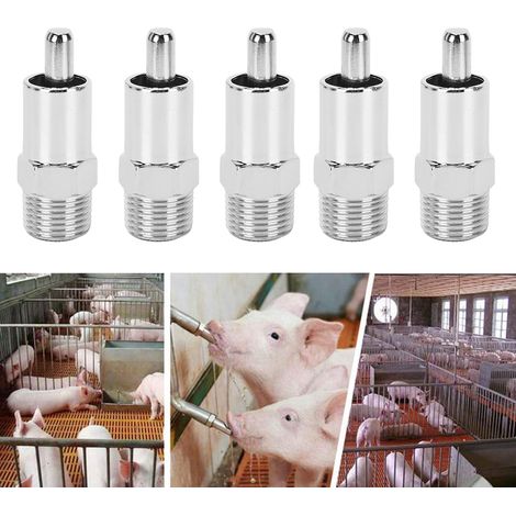 Lot de 5 abreuvoirs automatiques ronds amovibles pour porcs - Accessoire d'élevage (1/5)