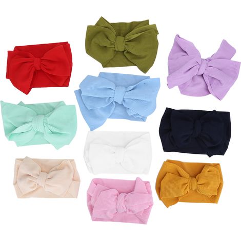 10 elastische Nylonbänder für Babys und Kinder, Haaraccessoires mit Schleife (1/5)