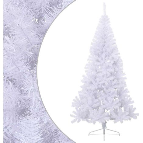 Künstlicher Halb-Weihnachtsbaum mit Ständer Weiß 210 cm PVC