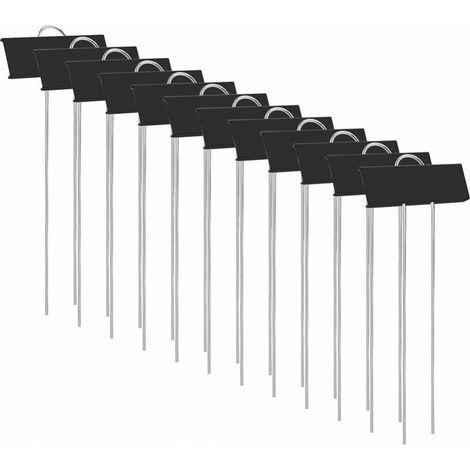 12 etichette per piante, segnaposto in metallo antiruggine, resistenti e durevoli, ideali per orto, fiori, ortaggi, semi e vivaio (nero) (1/5)