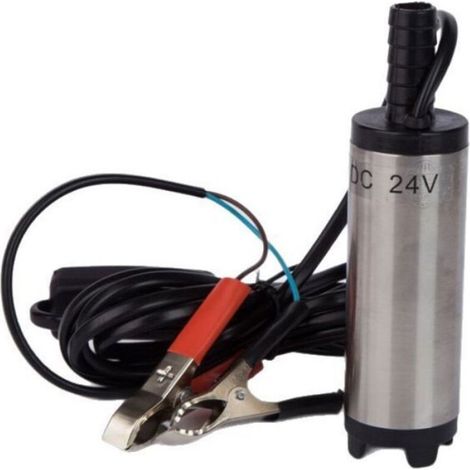 Pompe de transfert carburant 12V portable en acier inoxydable avec interrupteur pour huile et diesel (1/3)