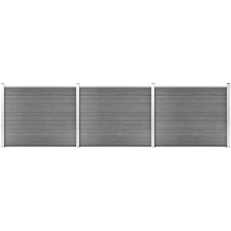 Zaunelement Set WPC 526x146 cm Grau