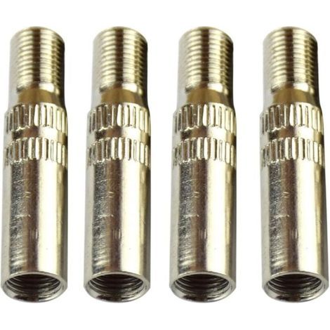 Joint d'extension de capuchon de valve de pneu en 4 pièces, extension de tige de capuchon de valve de roue de voiture en métal de 39 mm, jaune (1/4)