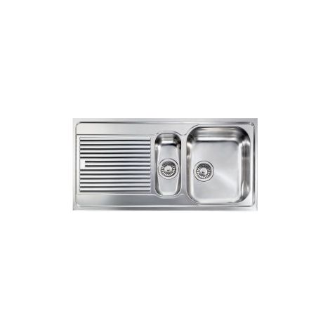 CM 011205.D1.01.2018 Filoslim Lavello da Incasso 1 Vasca e 1-2 con Gocciolatoio a Sinistra 100 x 50 cm Acciaio Inox Satinato colore Acciaio (1/5)